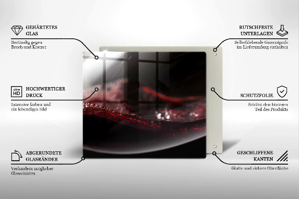 Skleněná deska do kuchyně Červené víno ve sklenici