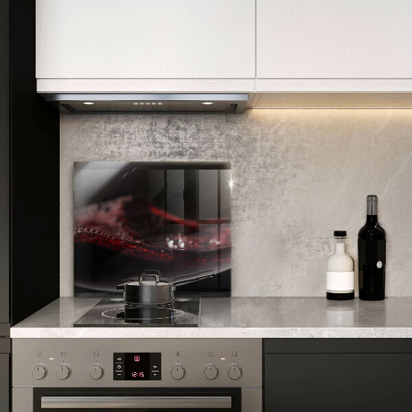 Skleněná deska do kuchyně Červené víno ve sklenici