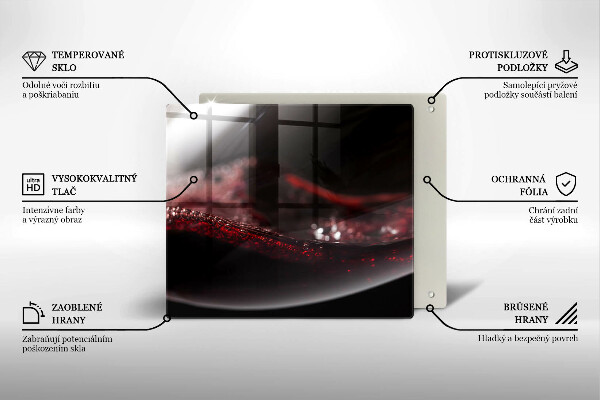 Skleněná deska do kuchyně Červené víno ve sklenici