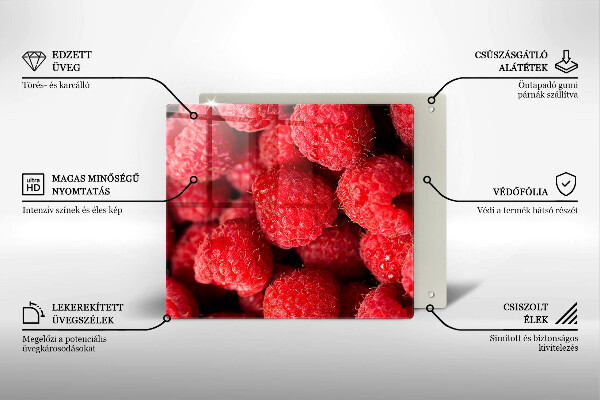 Skleněná deska do kuchyně Malinové ovoce