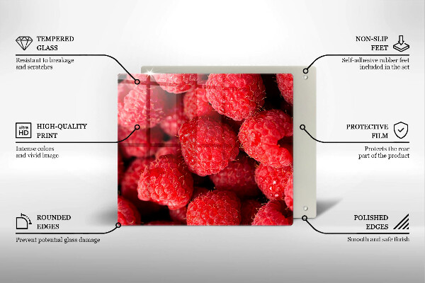 Skleněná deska do kuchyně Malinové ovoce
