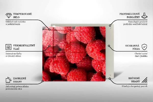 Skleněná deska do kuchyně Malinové ovoce