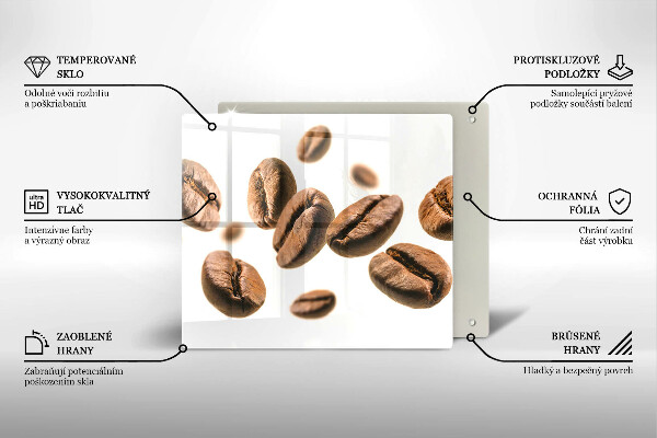 Skleněná deska do kuchyně Kávová zrna