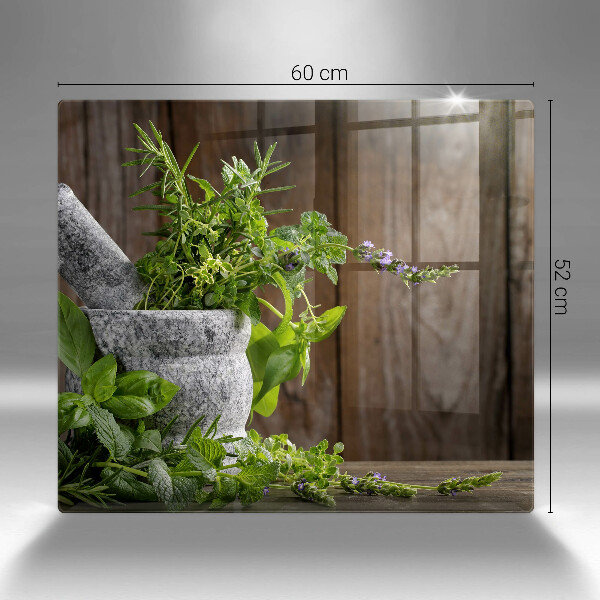 Skleněná deska do kuchyně Zelené bylinky