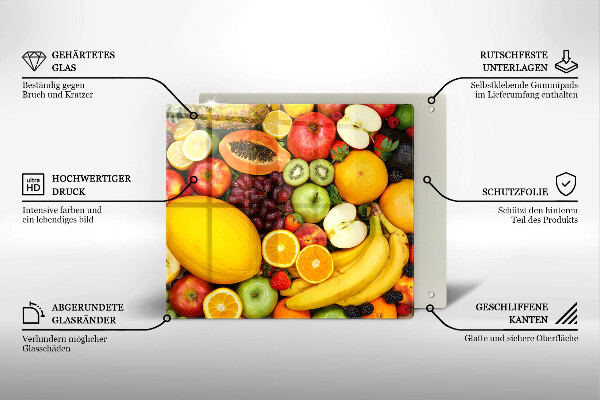 Skleněná deska do kuchyně Sbírka ovoce