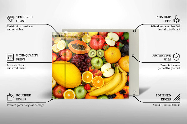 Skleněná deska do kuchyně Sbírka ovoce