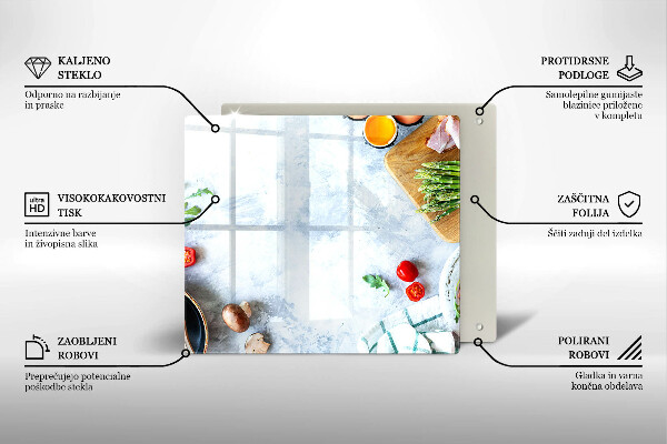 Skleněná deska do kuchyně Ingredience v kuchyni