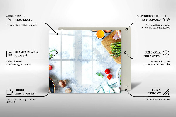 Skleněná deska do kuchyně Ingredience v kuchyni