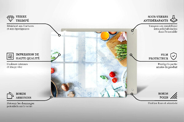 Skleněná deska do kuchyně Ingredience v kuchyni