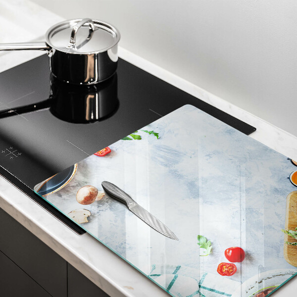 Skleněná deska do kuchyně Ingredience v kuchyni