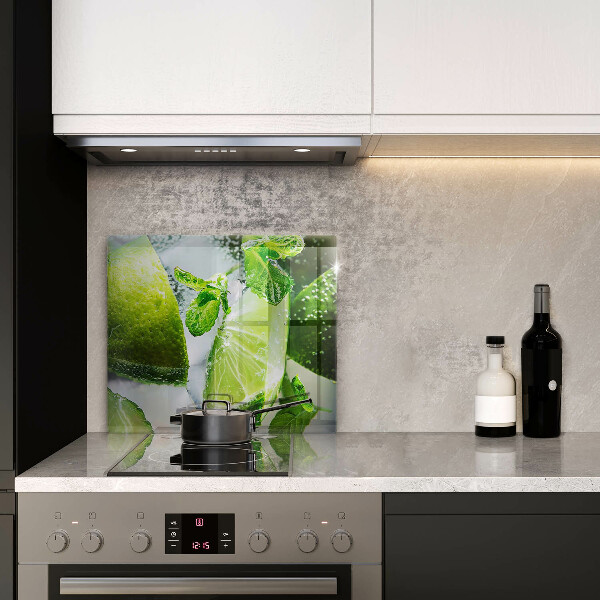 Skleněná deska do kuchyně Voda s vápnem a ledem