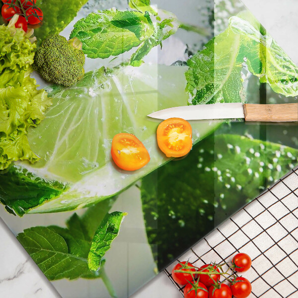 Skleněná deska do kuchyně Voda s vápnem a ledem