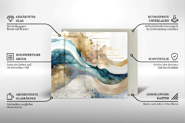 Skleněná deska do kuchyně Barevný mramor