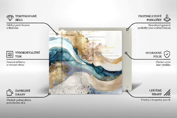 Skleněná deska do kuchyně Barevný mramor