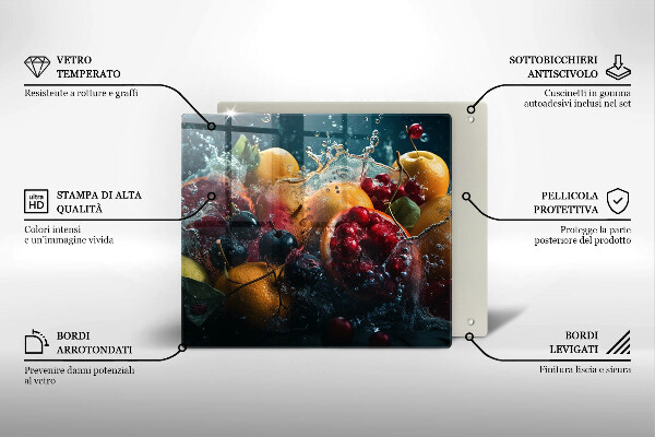 Skleněná deska do kuchyně Ovoce ve vodě