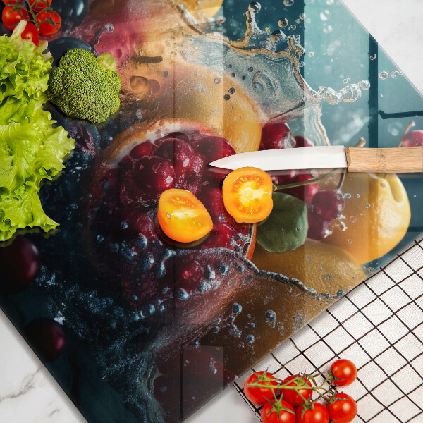 Skleněná deska do kuchyně Ovoce ve vodě