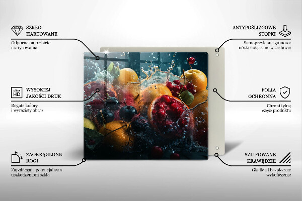 Skleněná deska do kuchyně Ovoce ve vodě