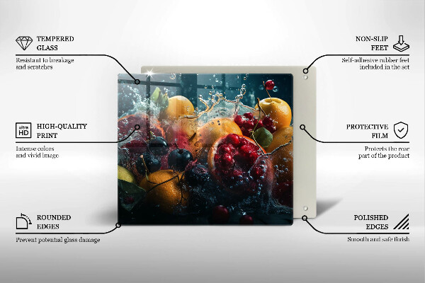 Skleněná deska do kuchyně Ovoce ve vodě