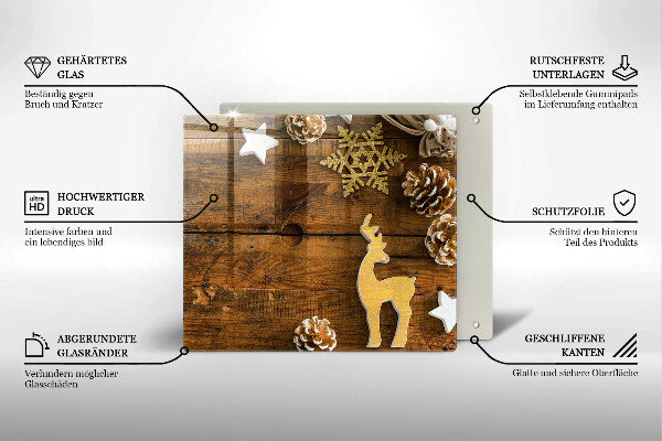 Skleněná deska do kuchyně Vánoční dekorace