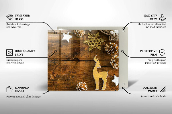 Skleněná deska do kuchyně Vánoční dekorace