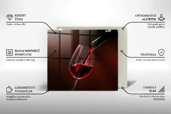 Skleněná deska do kuchyně Sklenice vína