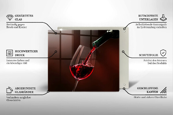 Skleněná deska do kuchyně Sklenice vína