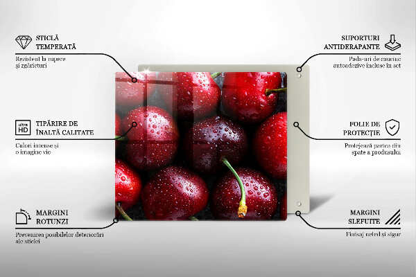 Skleněná deska do kuchyně Detailní záběr třešní