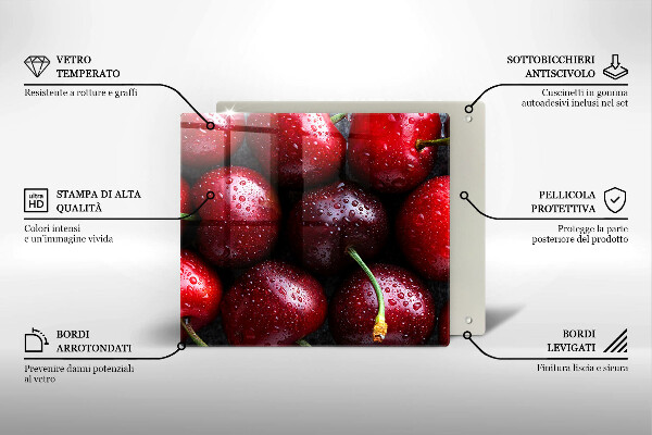 Skleněná deska do kuchyně Detailní záběr třešní