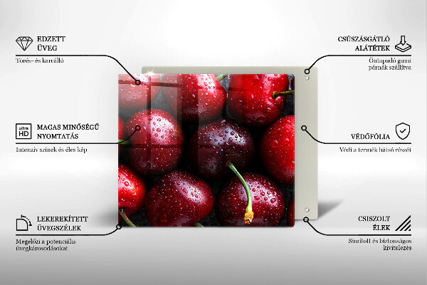 Skleněná deska do kuchyně Detailní záběr třešní