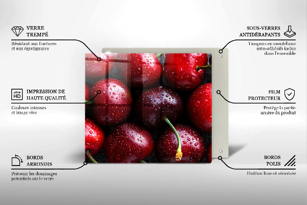 Skleněná deska do kuchyně Detailní záběr třešní