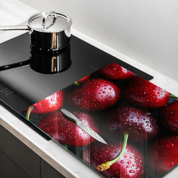 Skleněná deska do kuchyně Detailní záběr třešní