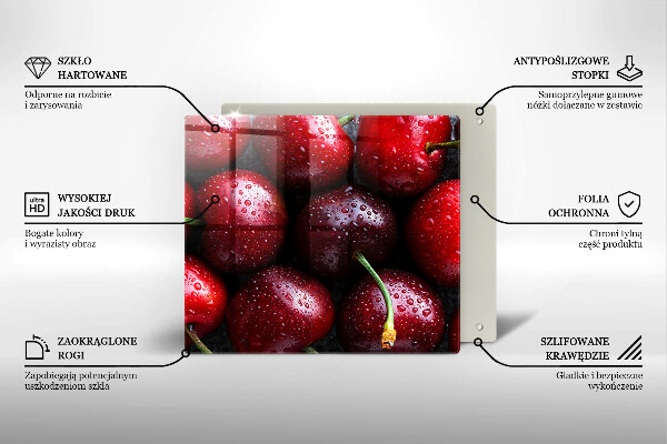 Skleněná deska do kuchyně Detailní záběr třešní