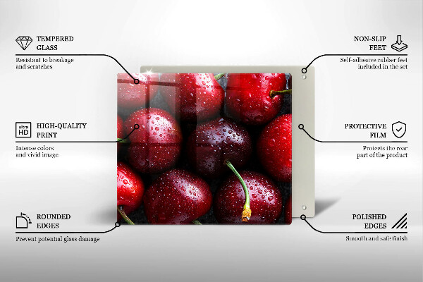 Skleněná deska do kuchyně Detailní záběr třešní