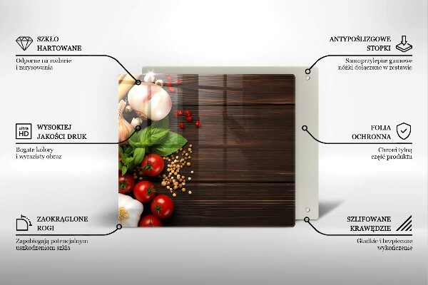 Skleněná deska do kuchyně Zelenina na stole