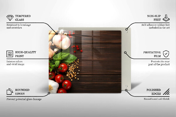 Skleněná deska do kuchyně Zelenina na stole