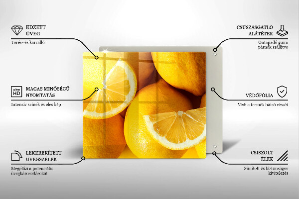 Skleněná deska do kuchyně Šťavnaté citrony