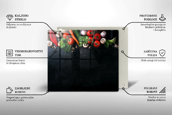 Skleněná deska do kuchyně Barevná zelenina