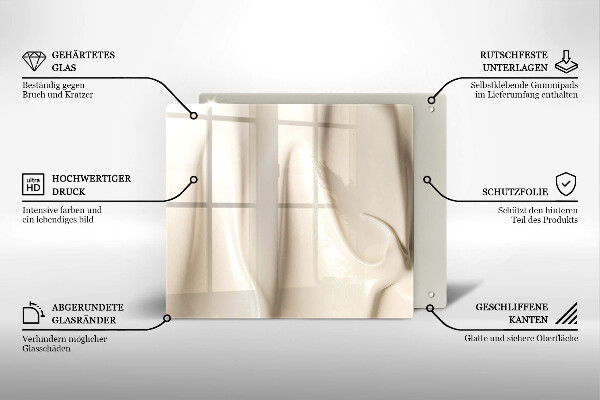 Skleněná deska do kuchyně Smetanová zmrzlina