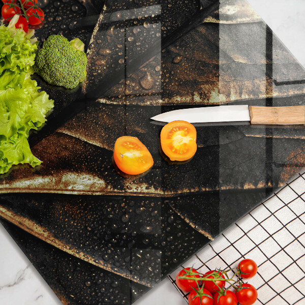 Skleněná deska do kuchyně Zlatý list