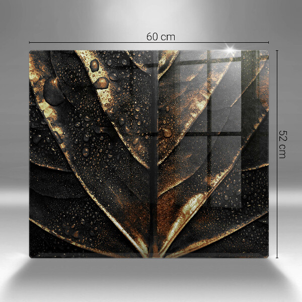 Skleněná deska do kuchyně Zlatý list