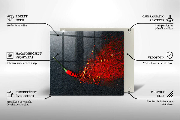 Krájecí prkénko skleněné Čili paprička