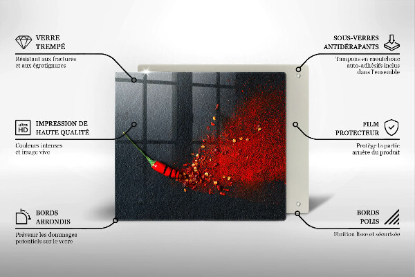 Krájecí prkénko skleněné Čili paprička