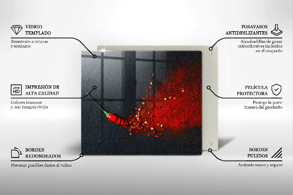 Krájecí prkénko skleněné Čili paprička