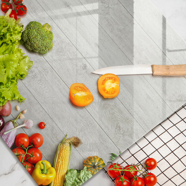 Krájecí prkénko skleněné Zelenina na prknech