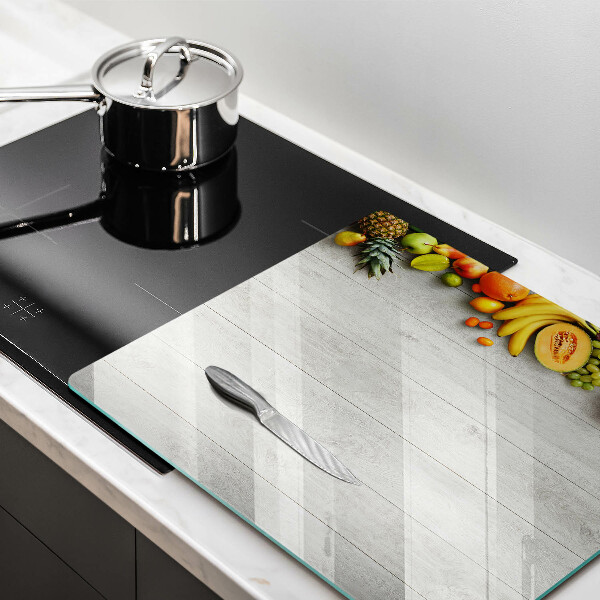 Krájecí prkénko skleněné Ovoce na prknech