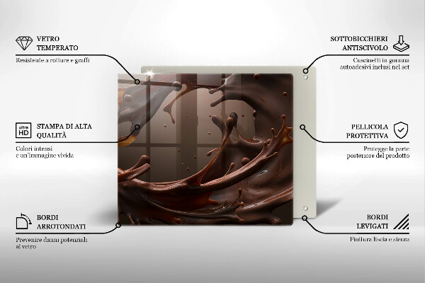 Krájecí prkénko skleněné Tekutá čokoláda