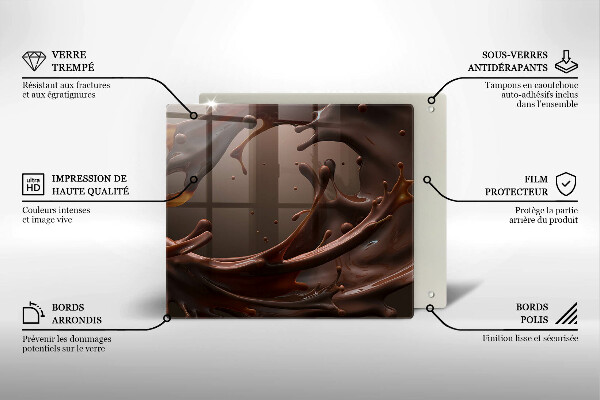 Krájecí prkénko skleněné Tekutá čokoláda