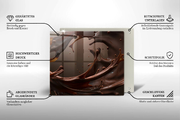 Krájecí prkénko skleněné Tekutá čokoláda