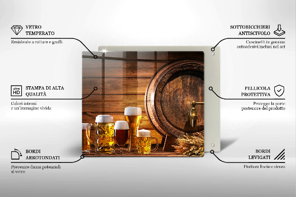 Skleněná deska do kuchyně Sud piva