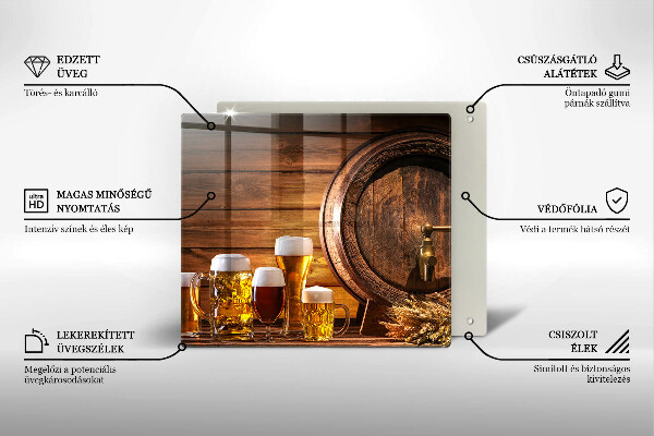 Skleněná deska do kuchyně Sud piva